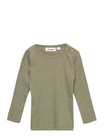 Nmmgago Ls Slim Top Solid Sep Lil Langærmet T-shirt Khakigrønn Lil'Atelier
