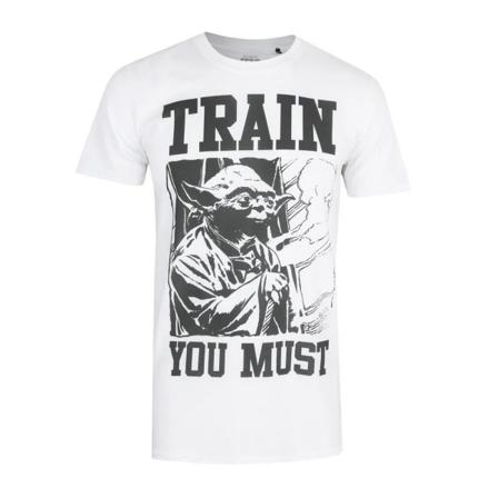 Star Wars Mens Train You Must Yoda T-shirt Xxl Vit/svart