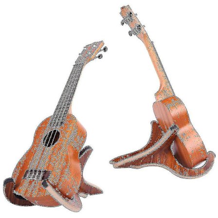 Gitarstativ i tre, sammenleggbart, for akustisk og elektrisk gitar