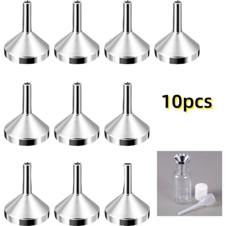 ING En uppsättning med 10 små metalltrattar – för att fylla flaskor eller behållare.