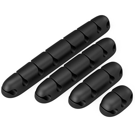 Kabelklemmer til organisering af kabler, ideelle til hjemmet, kontoret, kabinen, bilen, natbordet, skrivebordstilbehør, sort