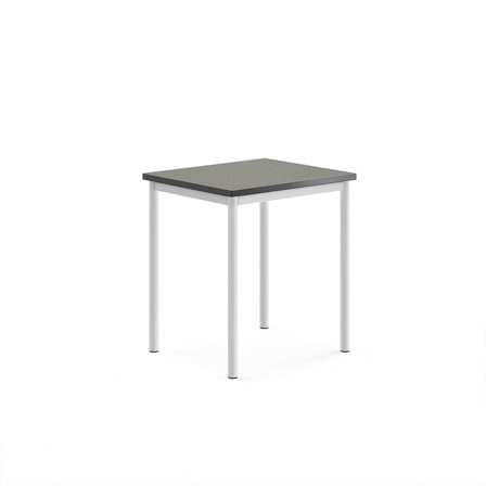 Desk SONITUS, 700x600x760 mm, dark grey linoleum, white