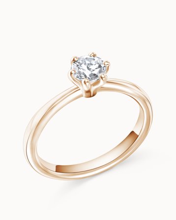 Solitärring Daisy 18K Roséguld Naturlig Diamant 0.30 Carat - Förlovningsringar & Vigselringar hos Vanbruun