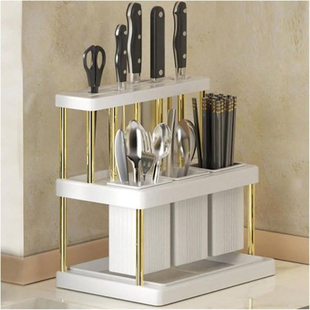 Køkkenredskabsholder med Multifunktion – Smal Bestikdræningsstativ & Organizer | Pladsbesparende Opbevaring til Køkkenredskaber_TF_TF