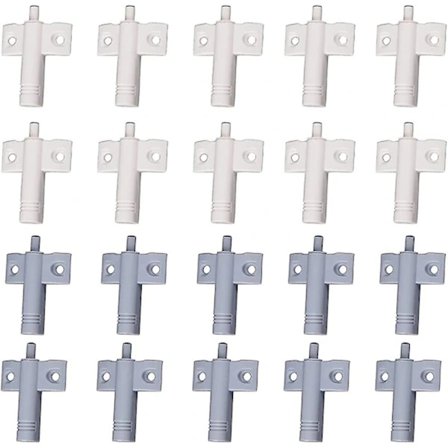 20 stk. køkkendørsdæmpere, skabsdæmpere, skuffedæmpere, bløde og lydløse lukkedæmpere, til skabe, døre (hvid + grå)