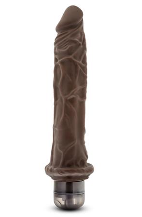 Dr. Skin Cock Vibe 8 Chocolate 25cm Dildo med vibrator - Blushme.se