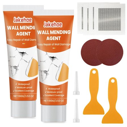 1 / 2-pak reparationsspartelmasse med skraber – Universelt reparationssæt til vægge til huller, revner og sømhuller_OF