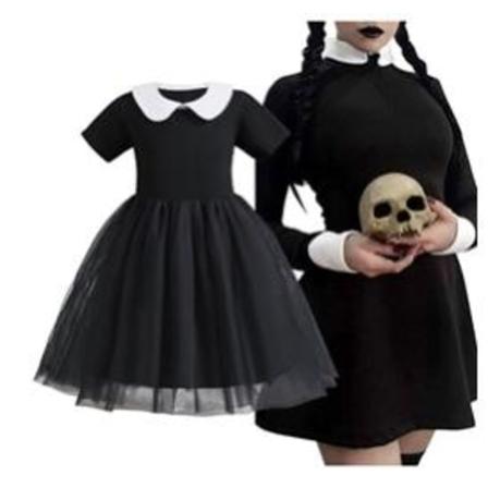 Onsdag Børn Maskerade kostume Black 104