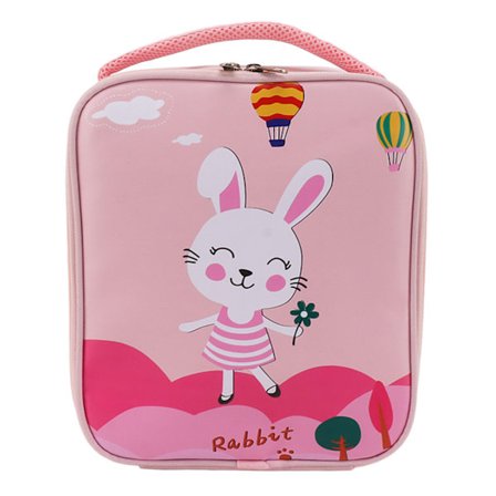 Bärbar Isolerad Lunchväska för Barn Kaninmönster Lätt Handhållen Oxfordtyg