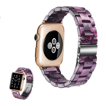 Apple Watch Series 5 40mm pitch themed klockarmband - svart / lila