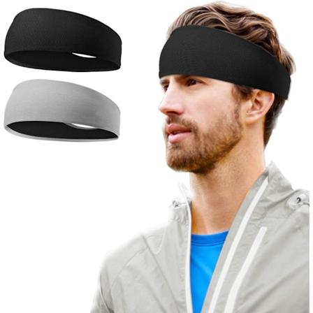 Sports Hodebånd for Menn og Kvinner - Sklisikker Elastisk Sports Hodebånd - Unisex Elastisk Fuktavvisende Hodebånd Passer Alle Hodestørrelser