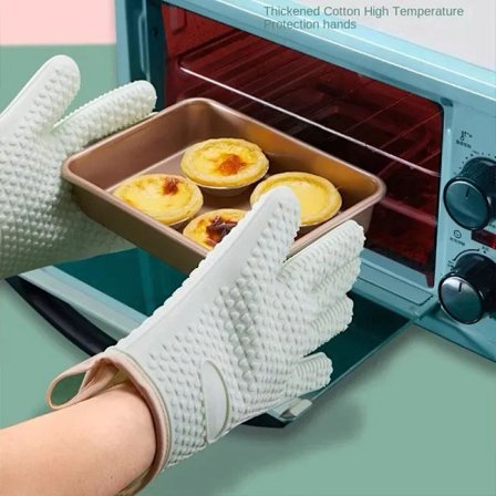 Oven Mitts Bake Silicone Gloves Anti-scald Microwave Oven Baking Gloves BBQ Gloves Anti Heat Resistant Baking Gloves Potholder