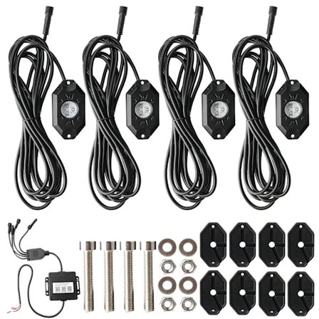 Trådløse BT Musikk Blinkende Flere Farger RGB LED Rock Lys for ATV Truck Båt