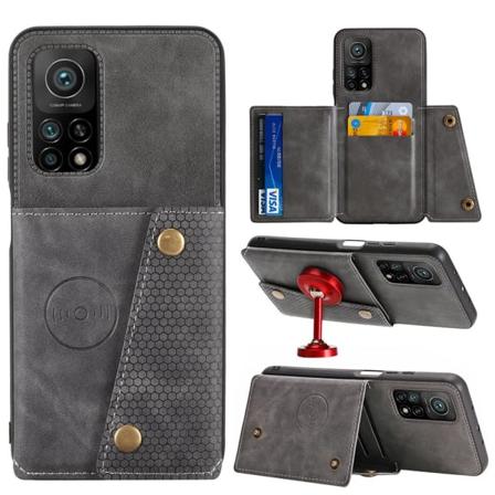 TG Xiaomi Mi 10T Pro - Tyylik s ja Tehokas Kotelo Korttitaskulla Harmaa