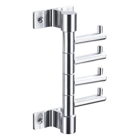 Kääntyvät naulakot ripustamiseen 4 kääntyvällä varrella, useita kylpyhuoneen seinään kiinnitettäviä pyyhekoukkuja, raskaita