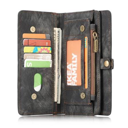 Multiplånbok Caseme 11-kort Samsung Galaxy S22 Ultra Svart/grå
