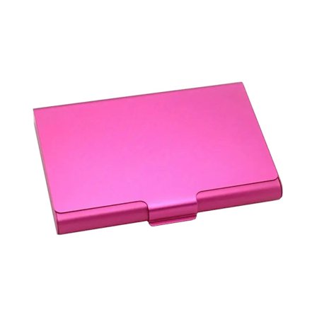 Sileä alumiininen korttikotelo - Suuri - Ruusunpunainen - Lompakko