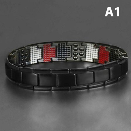 Män Magnetic Health Armband Titanium Steel Power Therapy A4