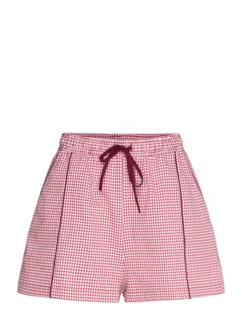 ALOHAS Saori Checks Burgundy Shorts - Red - XS