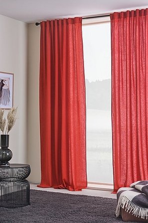 Jotex - Multifunctioneel Gordijn 2-pack Rood Rood - HANNAH - Koop Multifunctionele gordijnen bij Jotex