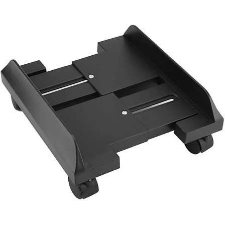 Høy CPU-stativvogn med 4 hjul for datamaskin PC-skrivebordsstativ med hjul Plast Universal utvidbar svart metallstativ Universal Comput