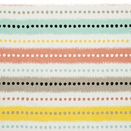 Littlephant Tyg på löpmeter - Stripe Dot, vit/multi metervara Flerfärgad 145 cm