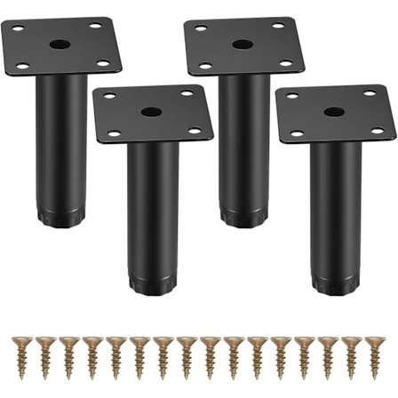 4 stk. møbelben, justerbare møbelstøttefødder, metal sofa erstatningsstøttefødder ben til sofa bord stol skrivebord (10CM)