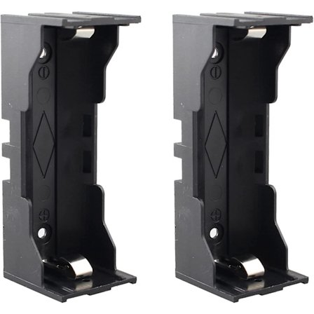 2 stk 126650 Batteriholder, med pinner 1 spor Svart