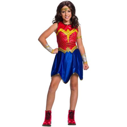 Wonder Woman jentekostyme rød/blå/gull Red/Blue/Gold S
