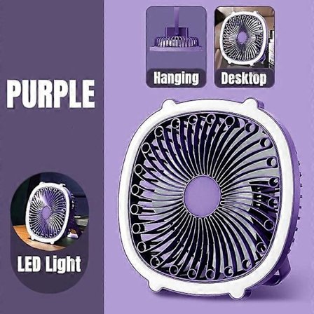 Drevne Håndholdte Vifter 4 i 1 Genopladelig Vifte Med Lys Loftvifte Campingvifte Minivifte Bordvifte (FMY)