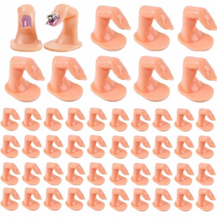 50 Stycken Övningsfingrar för Naglar, Manikyrträning, Naglar, Akrylnaglar, Nagelkonstvisning, Dekoration
