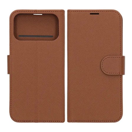 Flip Stand Leather Wallet Case For iPhone 17 Pro Brown