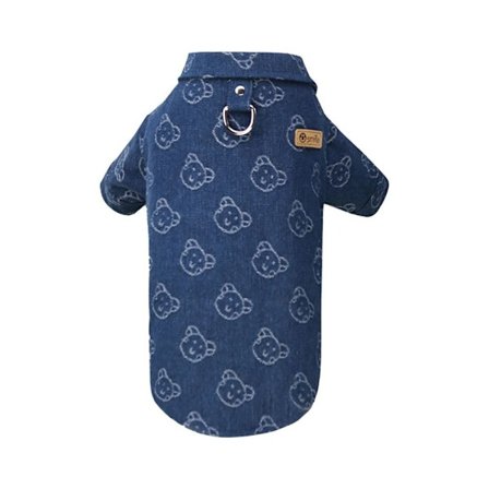 Pet Dog jeansskjorta Hundjacka DARK BLUE M
