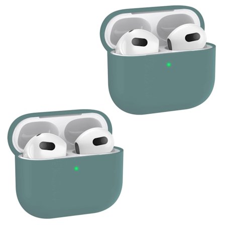 2x Grønt Apple AirPods 3-etui Silikone-beskyttende etui til AirPods 3