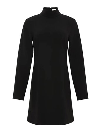 Crepe Ls Turtleneck Mini Dress Black Calvin Klein