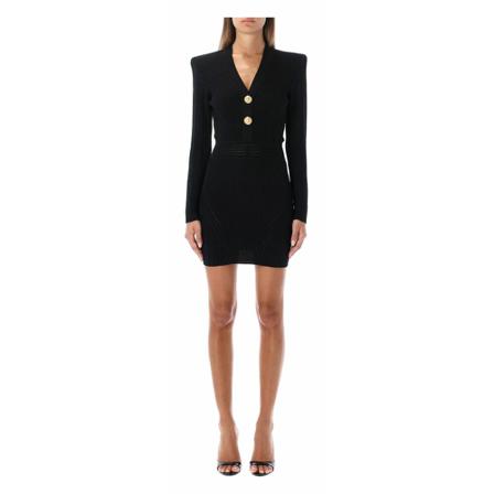 Balmain Kjole Yf0R8062Kb39 Sort, Dame