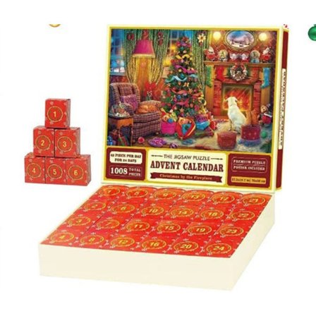 24-dagers julekalender, 1000-brikkers julekalender puslespill, 24-brikkers julekalender puslespill