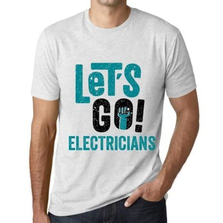 T-shirt herr Let's Go elektriker – Let's Go elektriker – Vintage vit T-shirt