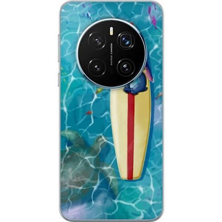 Kompatibel Mobilcover til Honor Magic7 Pro Afslappende illustration af Stitch der hviler på et surfbræt i klart turkisfarvet vand