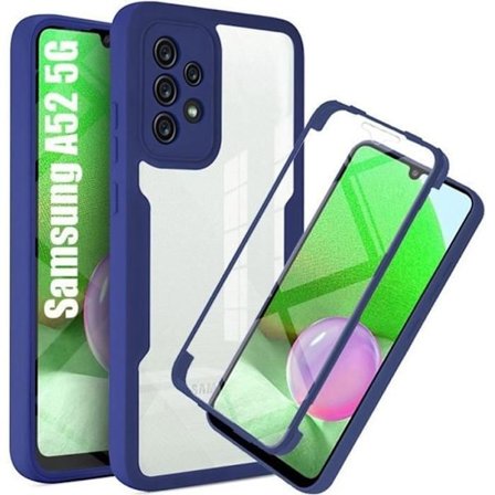 Coque - för Samsung Galaxy A52 5G - Mörkblå - 360° skydd - Styv
