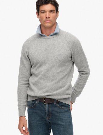 Superdry Wool Blend Jumper - Grey - L