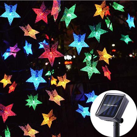 1 St Solar Starry String Lights, 8 Lägen Vattentät (färg)