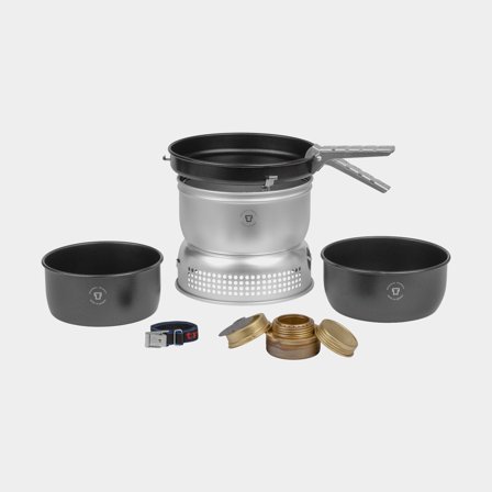 Spritbrænder / stormkøkken Trangia 25 Large, 1000 W + 2 gryder, 1 stegepande i NS / Non Stick-teflon + vindskærm i UL / UltraLight-aluminium + 