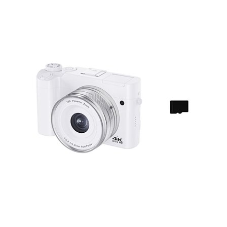 DC218T 4K Dual Lens-kamera med 32 GB hukommelseskort (hvid)
