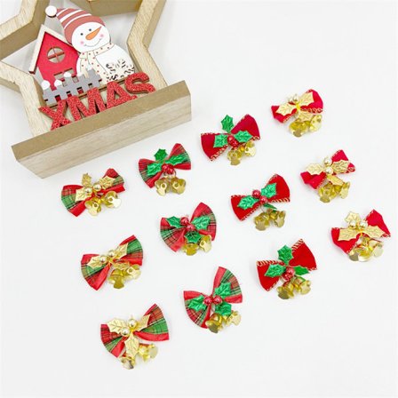 12 st Julpilbåge hängande prydnad Xmas Minibåge med klockor Dekorationer för julgranskrans girland Presentkartong Kort Hantverksdekor Söt Cr