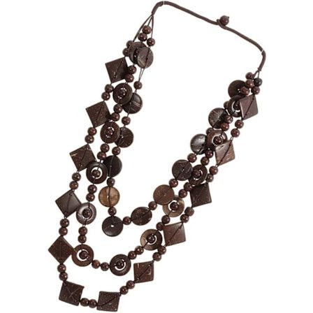 Retro Bohemian Style Halskæde til Kvinder Håndlavet Strikkede Træ