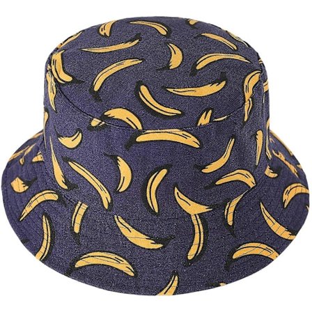 Solhatt med bananprint, strandhatt, fiskehatt, utendørs hatt unisex (FMY)