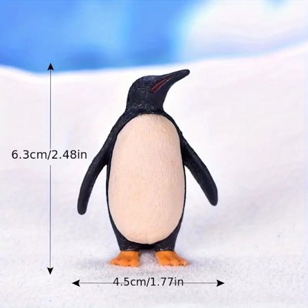 1 st Pingvinfigurset i plast, Ocean Landskap Scen Miniatyr, Realistisk Far & Son Pingvin, Heminredning, Djur Prydnad pingvin pappa