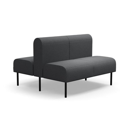 Modulsoffa VARIETY, 2-sits, dubbel, tyg Blues CSII, antracitgrå
