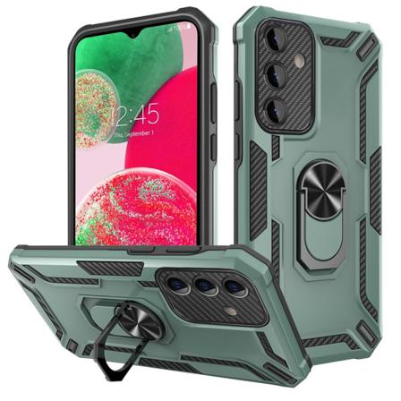SKALO Samsung A34 5G Armor Hybridi metallirengas kuori - Vihreä Green